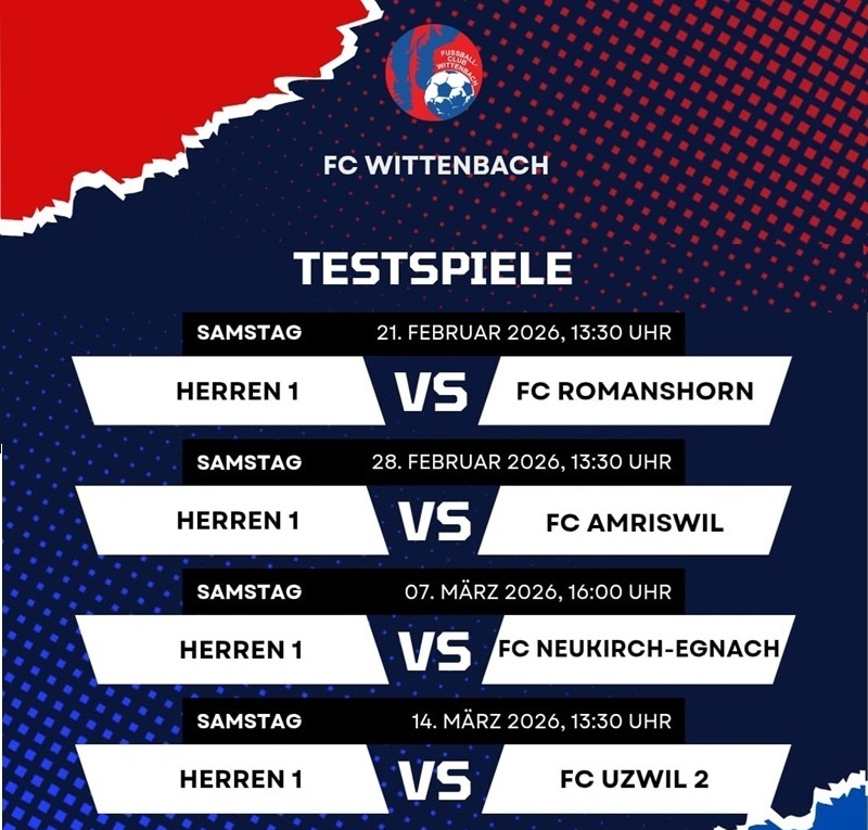 FC Wittenbach: Nächstes Testspiel gegen FC Romanshorn